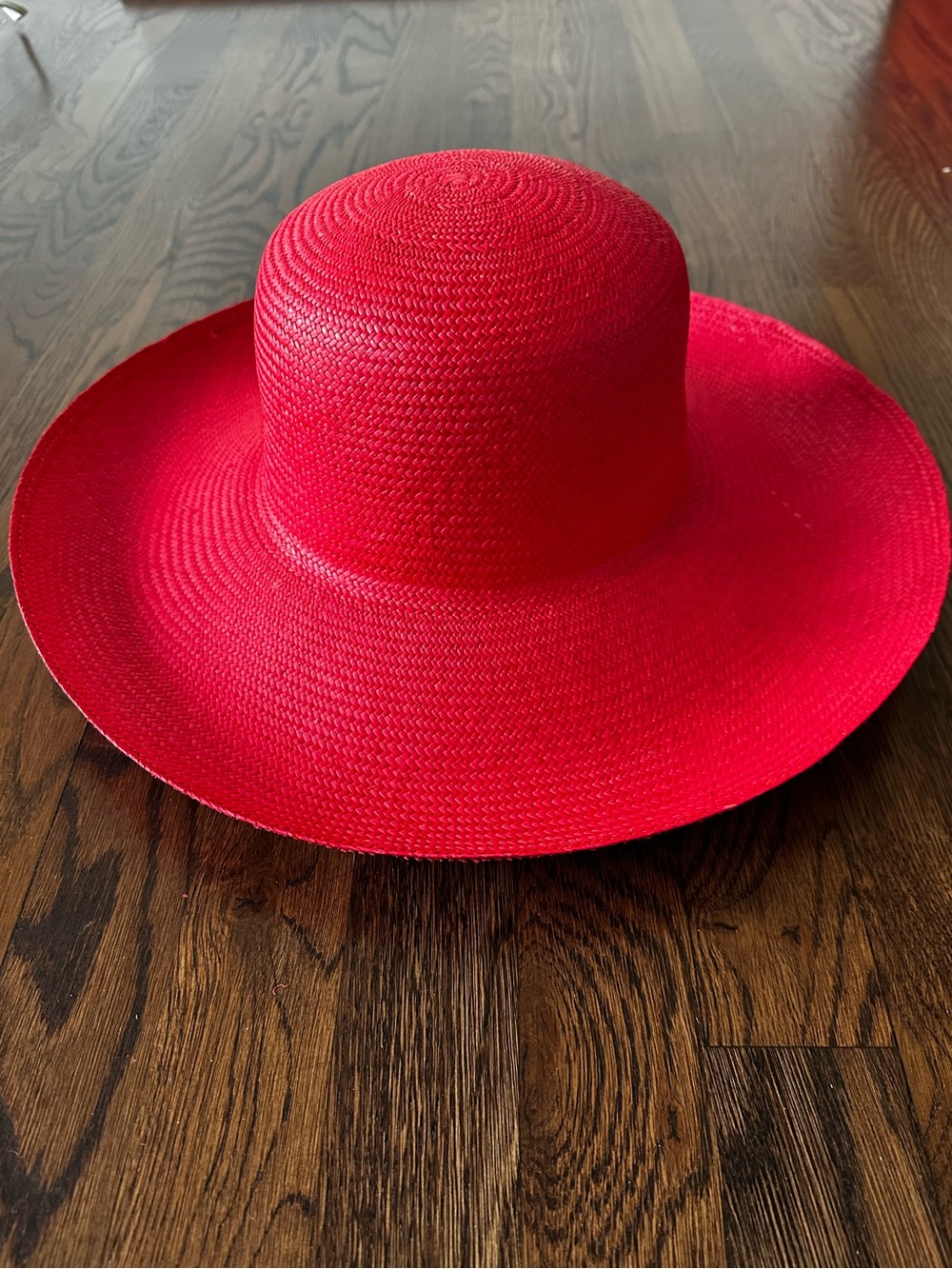 Toucan Red Wide Brim Straw Hat Garden Party Statement Sun Hat